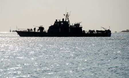 File Photo: One of two Iranian navy warships arrives to dock at Port Sudan in the Red Sea state December 8, 2012. REUTERS/Stringer