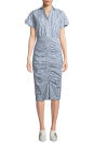 For the shopper who wants to stick to the source material as much as possible. <em>Sea Riviera striped ruched shirt dress, $425 at <a href="https://www.bergdorfgoodman.com/Sea-Riviera-Striped-Ruched-Shirtdress/prod138120129/p.prod" rel="nofollow noopener" target="_blank" data-ylk="slk:Bergdorf Goodman;elm:context_link;itc:0;sec:content-canvas" class="link ">Bergdorf Goodman</a></em>