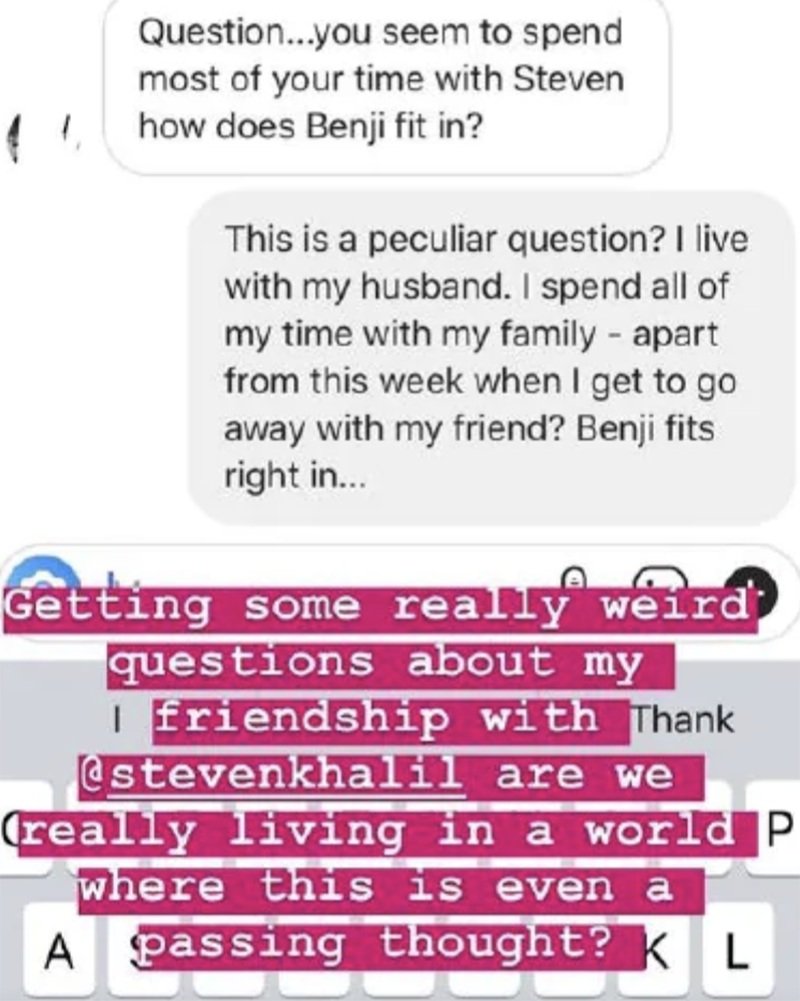 Some of the questions Zoe Marshall has received. Image: Instagram