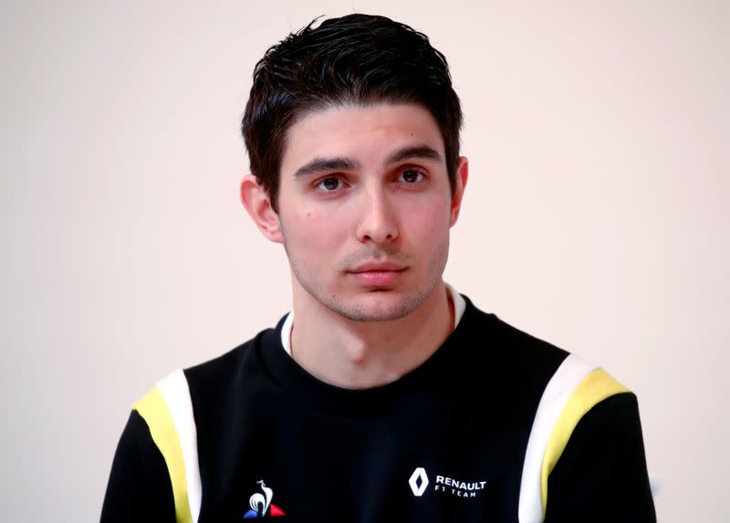 FILE PHOTO: Renault's F1 driver Esteban Ocon attends a news conference ahead of the new Formula One 2020 season in Paris