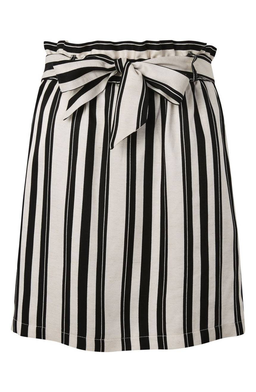 Topshop Stripe Paperbag Skirt