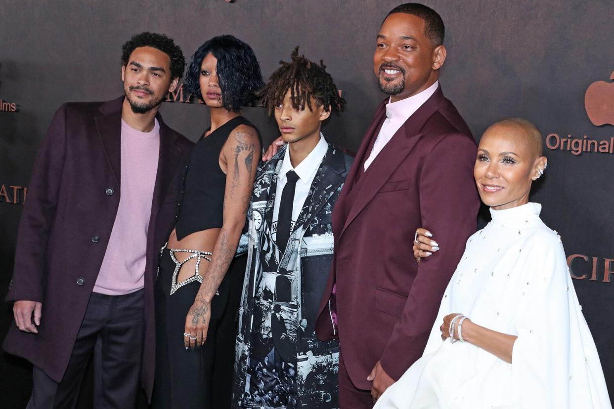 Mandatory Credit: Photo by Matt Baron/BEI/Shutterstock (13643192ce) Jaden Smith, Willow Smith, Trey Smith, Will Smith and Jada Pinkett Smith 'Emancipation' film premiere, Los Angeles, California, USA - 30 Nov 2022