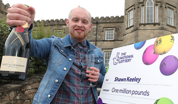 Shawn Keeley, 26, a store manager from Dungiven in County Derry~Londonderry is celebrating becoming Northern Ireland's newest millionaire: National Lottery