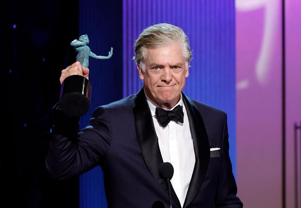 LOS ANGELES, CALIFORNIA - FEBRUARY 26: Christopher McDonald accepts the Outstanding Performance by a Female Actor in a Comedy Series award for "Hacks" on behalf of Jean Smart onstage during the 29th Annual Screen Actors Guild Awards at Fairmont Century Plaza on February 26, 2023 in Los Angeles, California. (Photo by Kevin Winter/Getty Images)