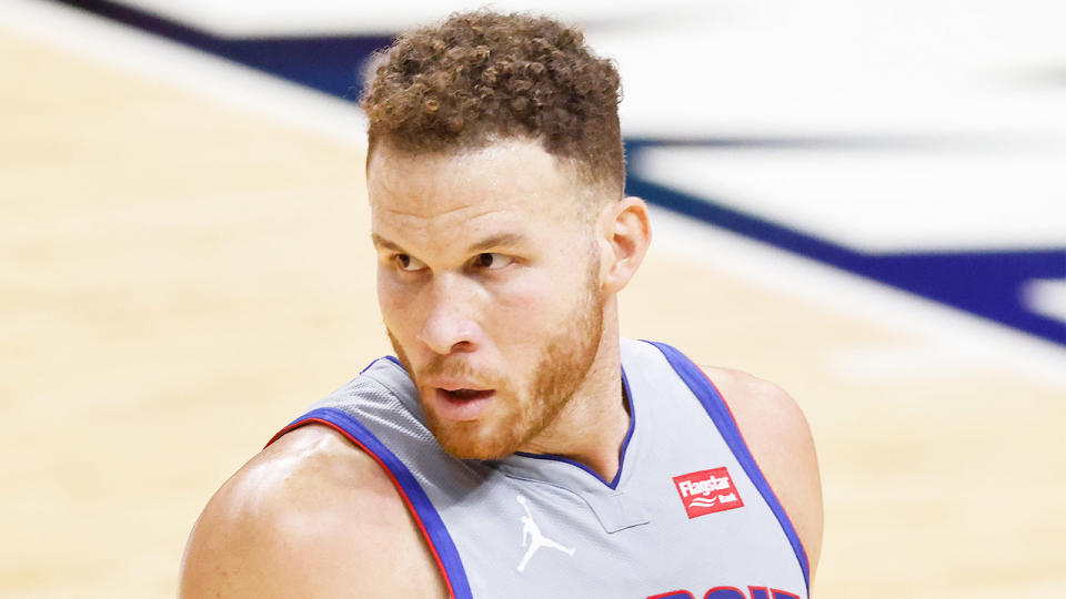 Blake Griffin for the Detroit Pistons looks on during a match.