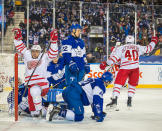 <p>Jan. 1, 2017: The Detroit Red Wings and Toronto Maple Leafs put one of the most exciting outdoor games the NHL has ever seen, at BMO Field in Toronto on New Year's Day. The Wings trailed 4-1 in the third period but scored three times in the final six minutes, including rookie Anthony Mantha's tying goal with 1.1 seconds remaining in regulation time. (Getty Images) </p>