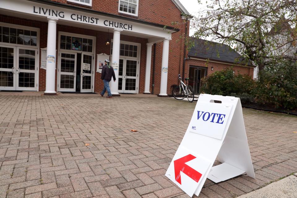 Voters enter the Living Christ Church polling station in South Nyack Nov. 5, 2019. 