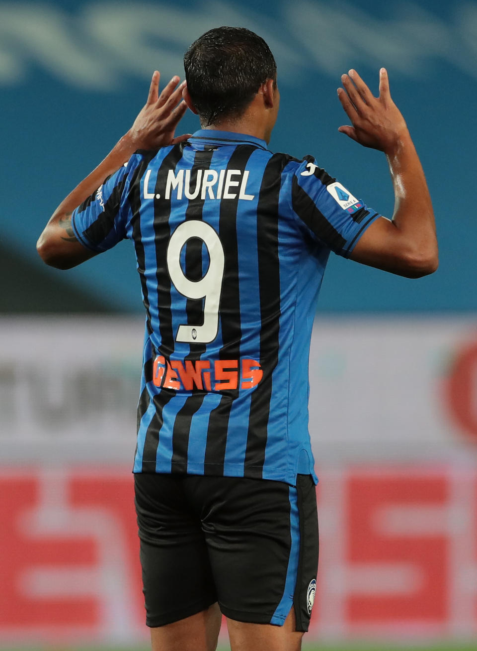 BERGAMO, ITALY - JULY 08:  Luis Muriel of Atalanta BC celebrates his goal during the Serie A match between Atalanta BC and UC Sampdoria at Gewiss Stadium on July 8, 2020 in Bergamo, Italy.  (Photo by Emilio Andreoli/Getty Images)