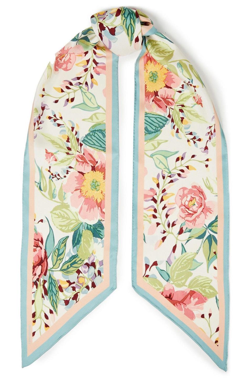 7) Floral-Print Silk-Twill Scarf