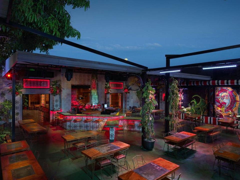 The outdoor patio at Mayami Mexicantina & Bar in Wynwood.