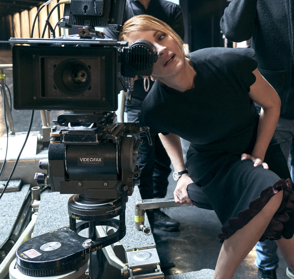 Julia Roberts behind the scenes on the Chopard shoot. Photo by Greg Williams