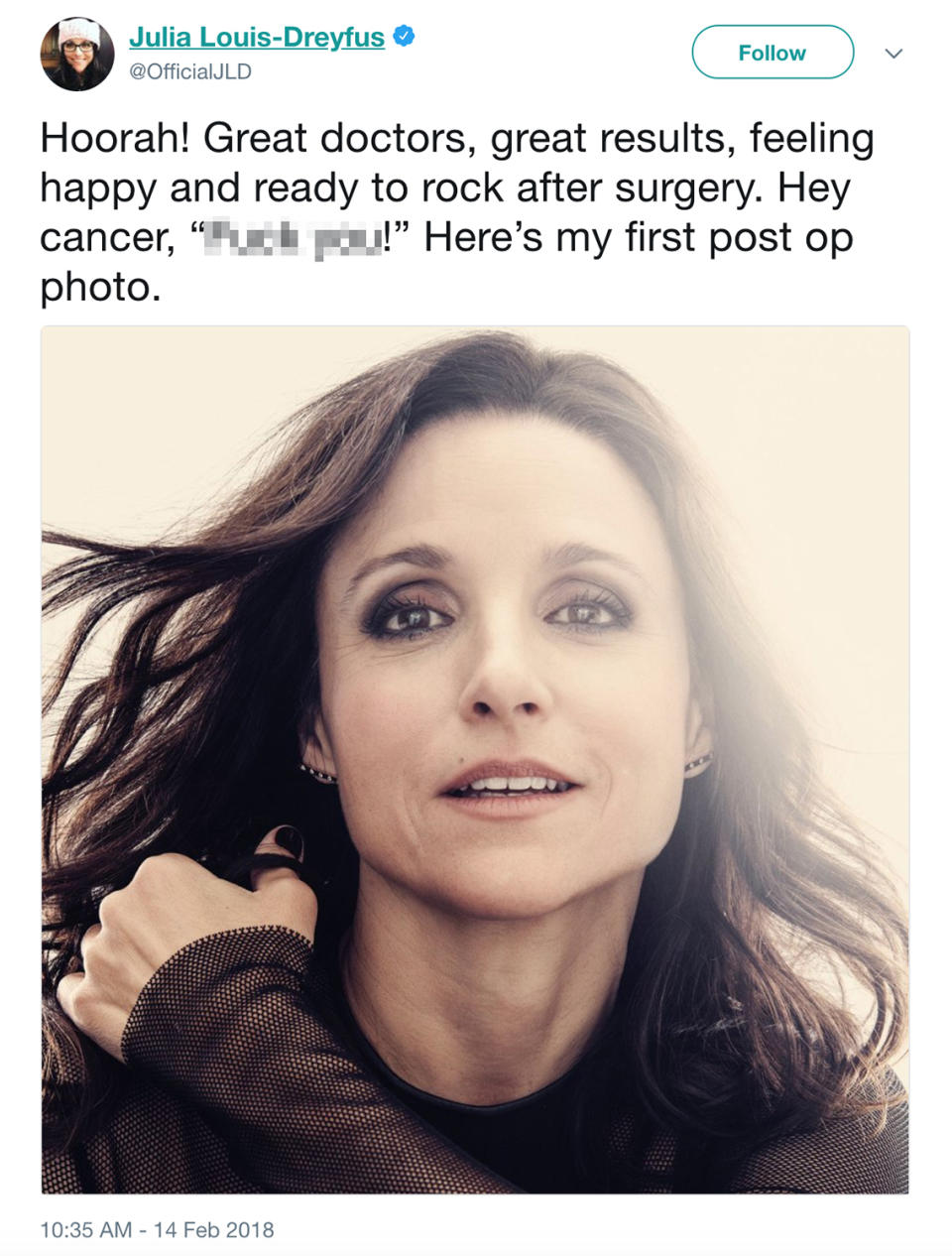 Photo: Julia Louis-Dreyfus via Twitter