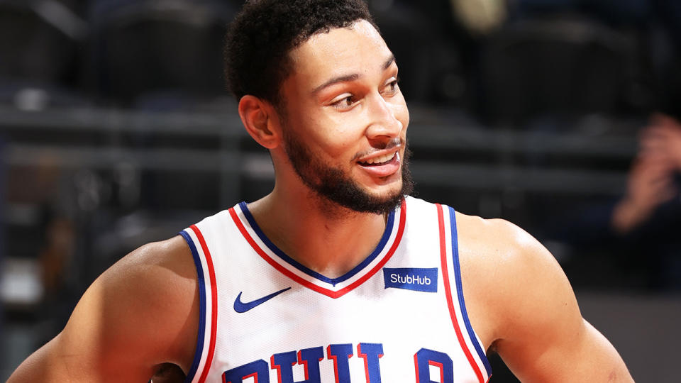 Ben Simmons set a new record for the most points for an Australian player in an NBA game with 42 in Philadelphia's losing effort against the Utah Jazz. (Photo by Melissa Majchrzak/NBAE via Getty Images)