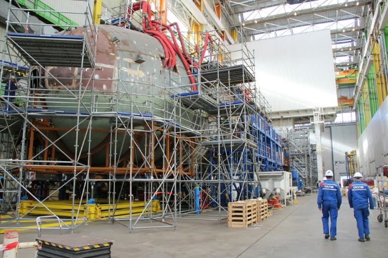 Building and assembly site of a Barracuda Suffren class submarine, in Cherbourg, France