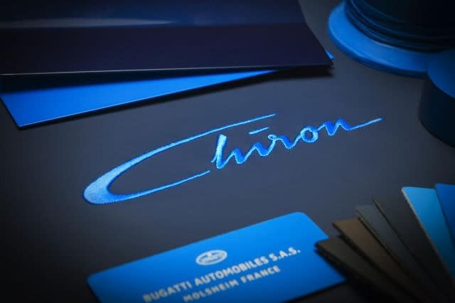 An abstracted form of Louis Chiron’s signature will be found as stitching on the headrest of the new Bugatti super sports car