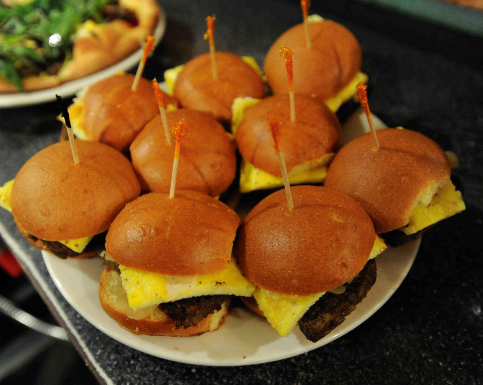 Sliders made with RAPA Scrapple, made in Bridgeville.