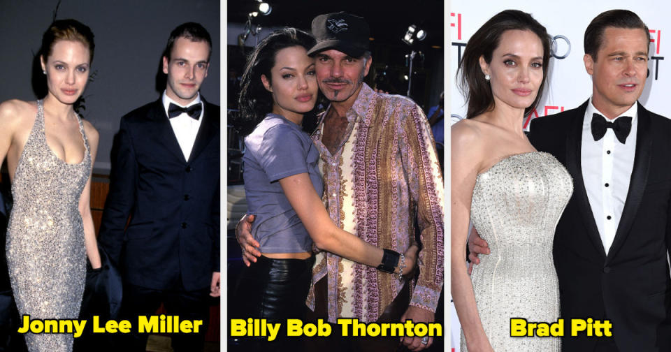 Angelina Jolie&#xa0;with her former husbands