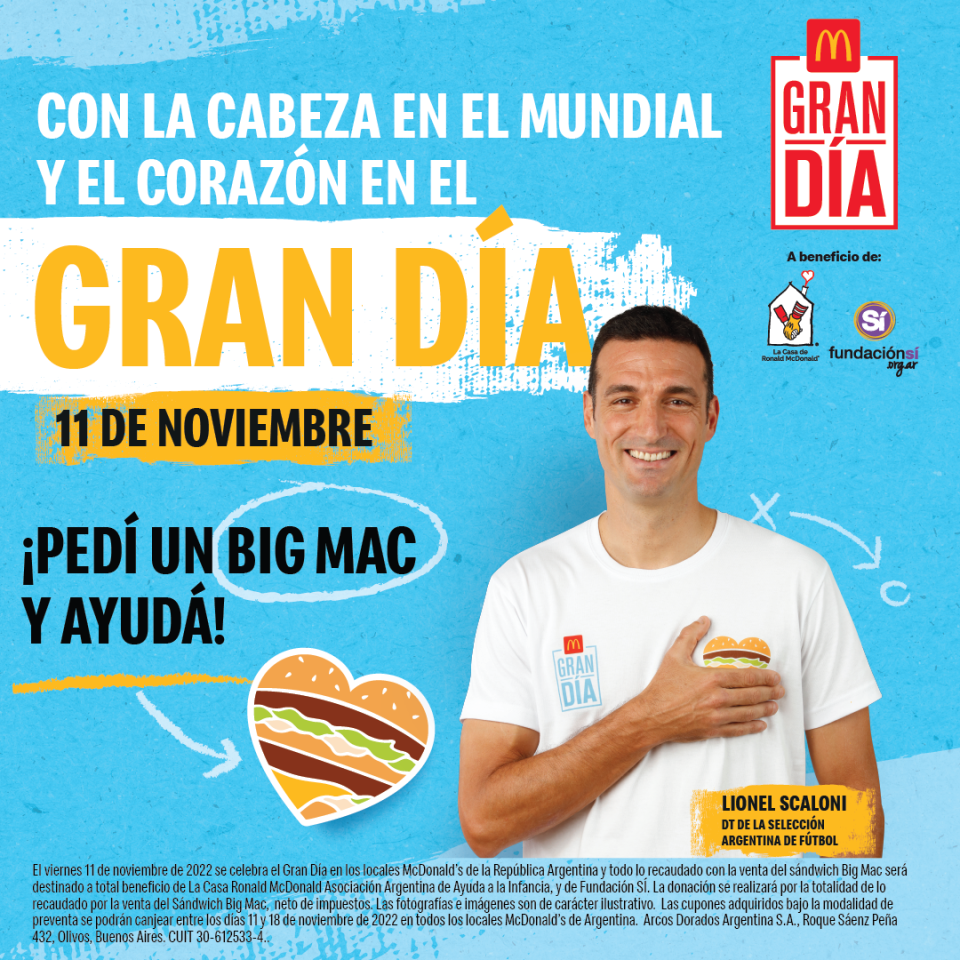 mc donalds, arcos dorados, scaloni, gran dia