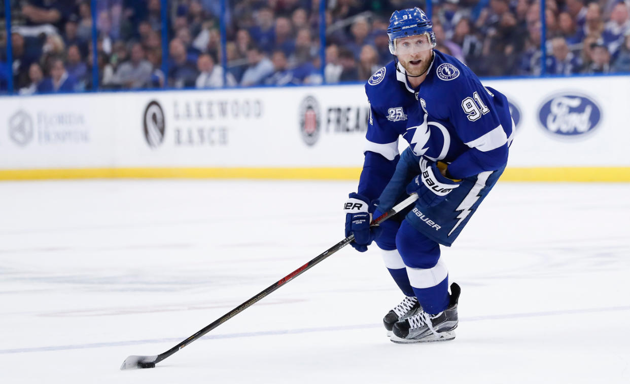 To call himself an Olympian, Steven Stamkos will have to be one of the best Canadian players in the NHL into his 13th season. (Photo by Mark LoMoglio/Icon Sportswire via Getty Images)