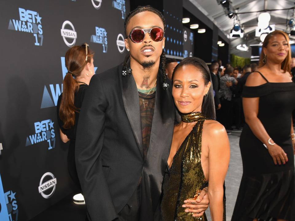 August Alsina (L) and Jada Pinkett Smith at the 2017 BET Awards at Staples Center on June 25, 2017 in Los Angeles, California.