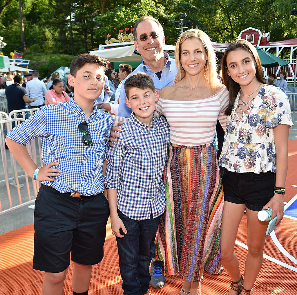 Julian Seinfeld, Shepherd Seinfeld, Jerry Seinfeld, Jessica Seinfeld, and Sascha Seinfeld attended the Good+ Foundation's fundraising event in Central Park