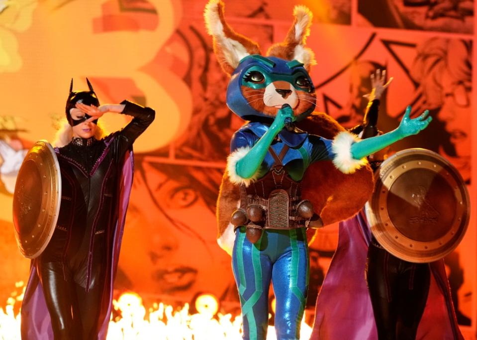 THE MASKED SINGER: Squirrel in the “DC Superheroes Night” episode of THE MASKED SINGER airing Wednesday, March 8 (8:00-9:01 PM ET/PT) on FOX. CR: Michael Becker/FOX ©2023 FOX Media LLC.