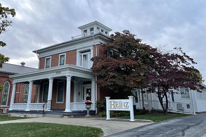 Heinz Funeral home – whose director, Albert August “Gus” Heinz, agreed to a permanent revocation of his state funeral director license in October – is pictured in Carlinville.