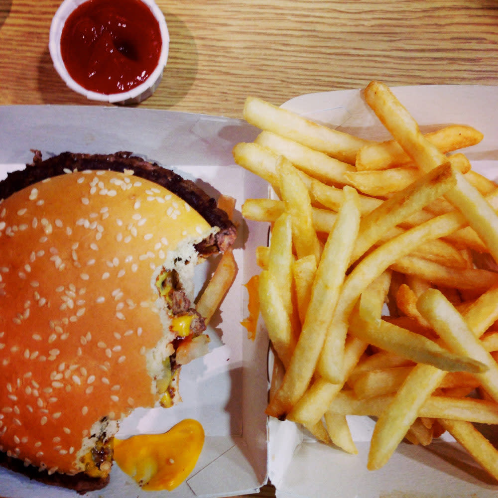 Huh, so *this* is what eating 10,000 calories worth of McDonald’s looks like