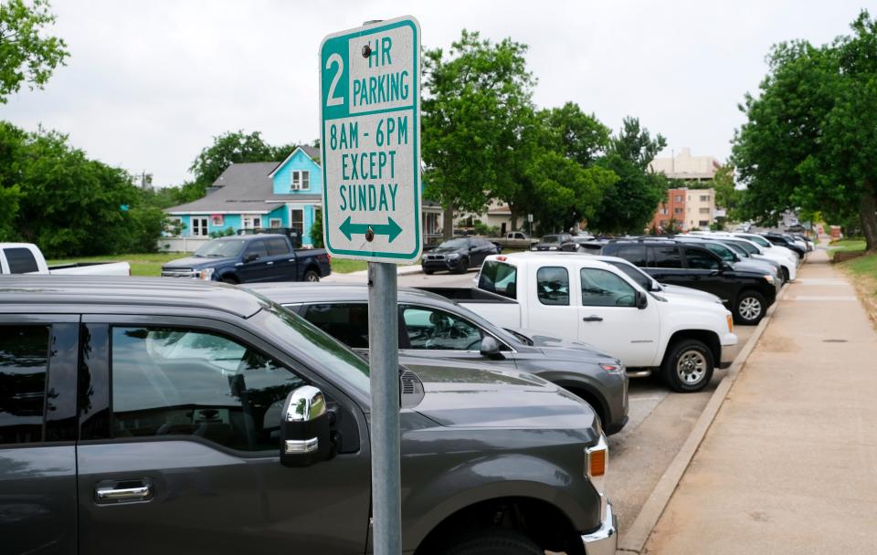 Some free curbside spaces in Midtown are marked as two-hour parking, but the rule is generally not enforced.