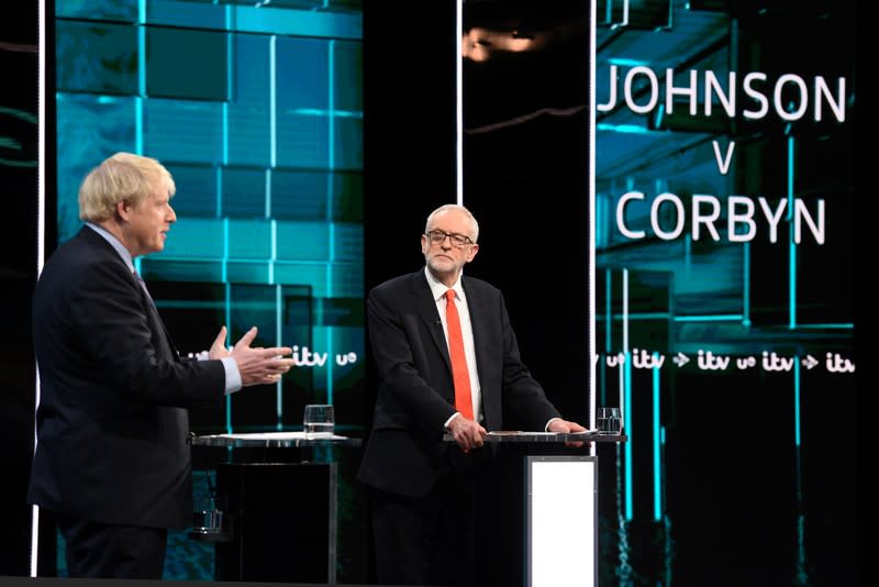 First televised head to head debate between Johnson and Corbyn ahead of election