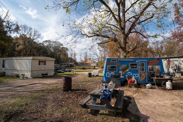 Blackmon Hole, a neighborhood of trailers, sits next to the Drax Biomass production facility. (Photo: Timothy Ivy for HuffPost)