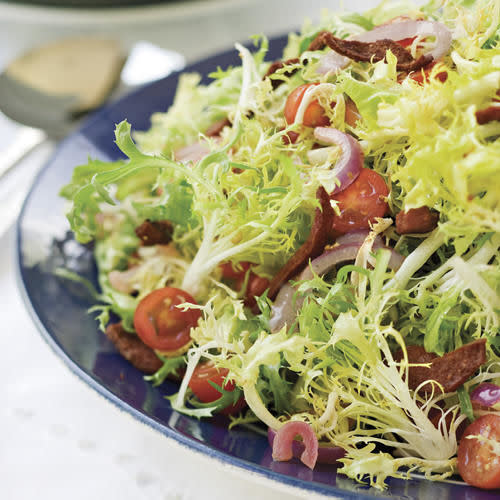 Warm Frise Salad With Crispy Kosher Sala