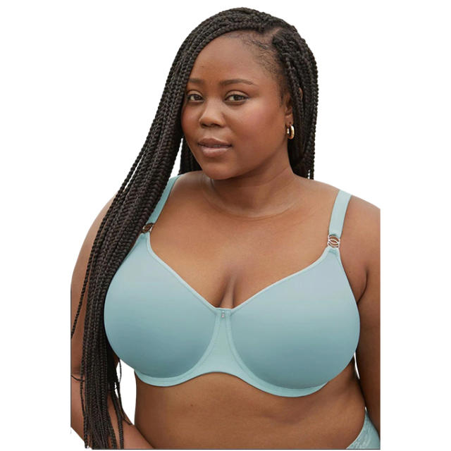 Curvy Couture Plus Cotton Luxe Unlined Wire Free Bra Natural 42g