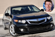 Mark Zuckerberg is often seen in a black <b>Acura TSX</b>. The young billionaire has among the cheapest of the rides: the car is valued at about $30,000.<br><br><i>Information via autoevolution.com.</i>