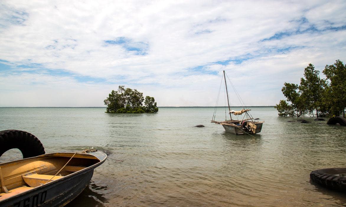 <span>The five men were found on Saibai Island (pictured), which is four kilometres from the Papua New Guinea mainland.</span><span>Photograph: Saila Huusko</span>