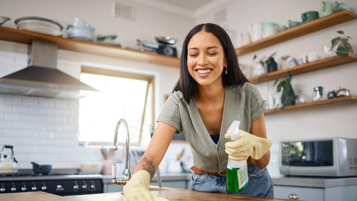 women spring cleaning home