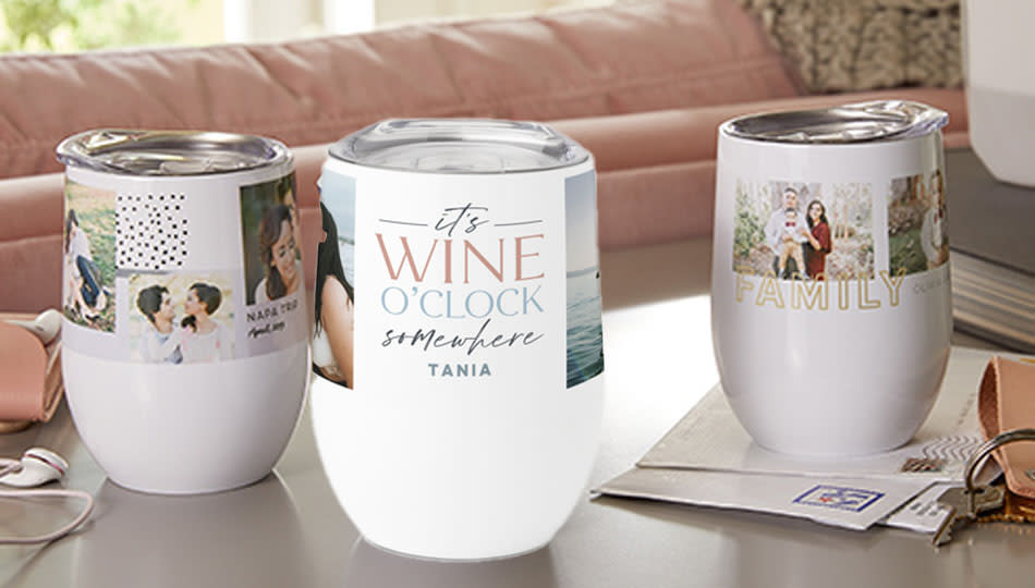 Wine or any cold drink belongs in this cool tumbler. (Photo: Shutterfly)