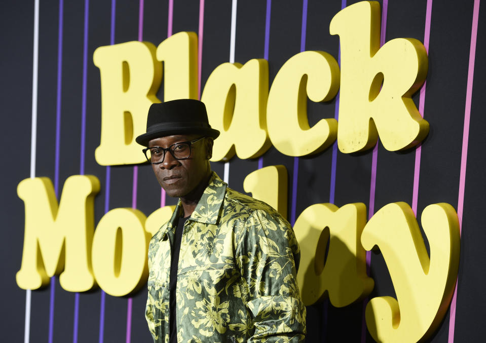 Don Cheadle, a cast member in the Showtime television series "Black Monday," poses at the premiere of the show, Monday, Jan. 14, 2019, in Los Angeles. (Photo by Chris Pizzello/Invision/AP)