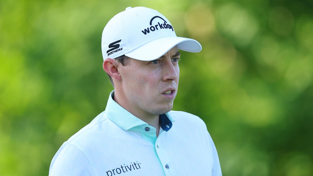  Matt Fitzpatrick of England looks on during the Golden Bear Pro-Am prior to the Memorial Tournament presented by Workday at Muirfield Village Golf Club 