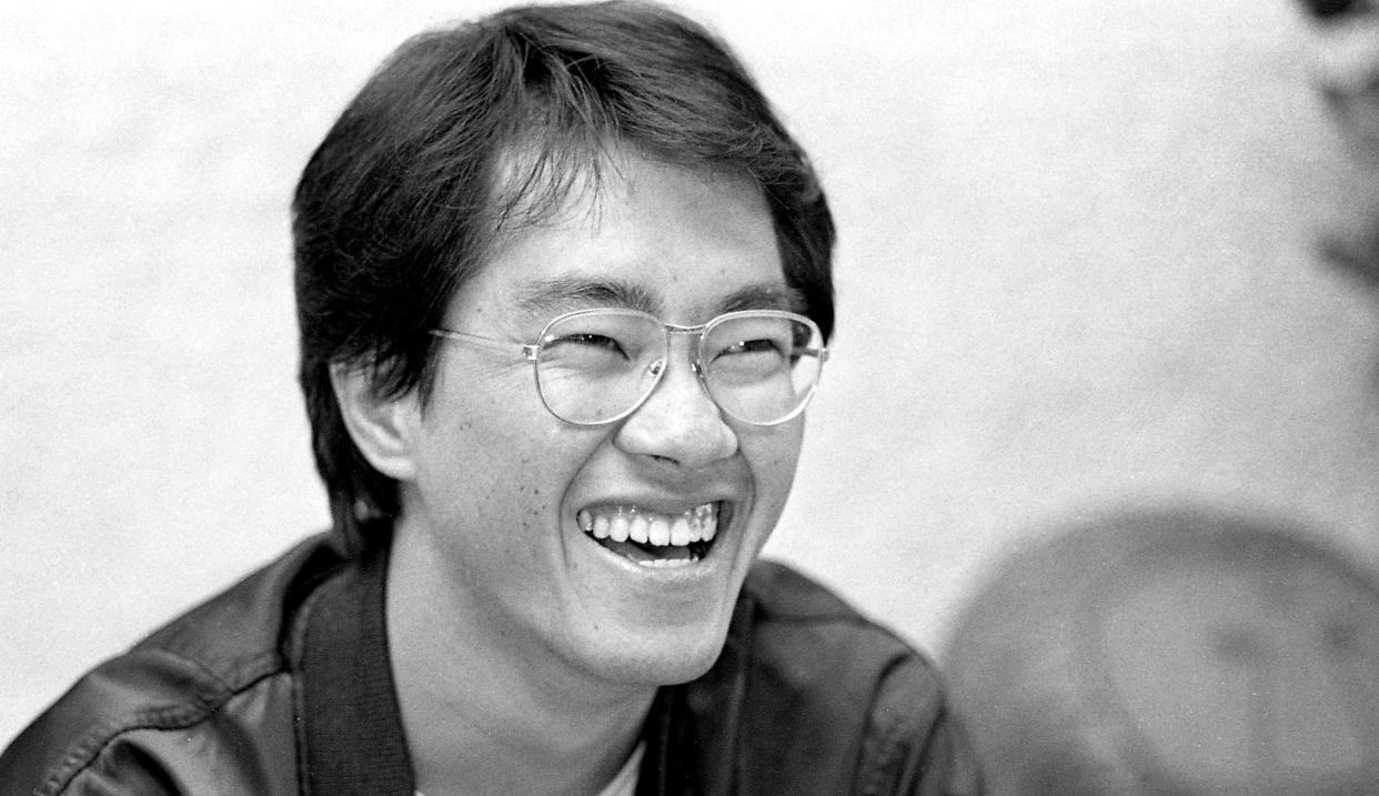 TOPSHOT - This black and white photo taken in May 1982 shows Japanese manga artist Akira Toriyama, whose death was announced on March 8, 2024. The creator of Japan's hugely popular and influential 