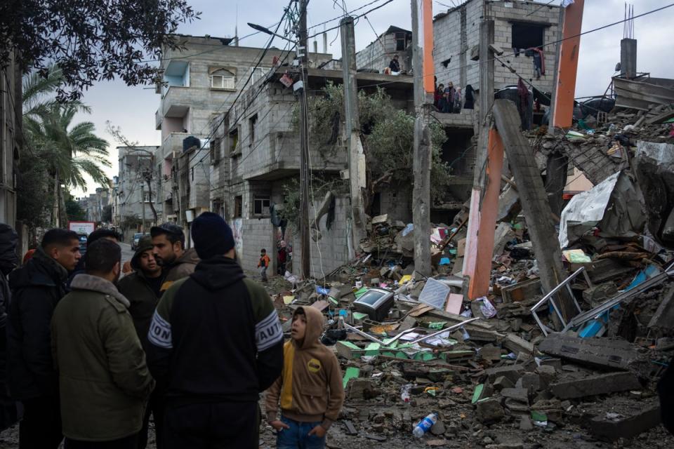 Israeli forces have repeatedly bombed Gaza, causing hundreds of thousands to flee (AP)