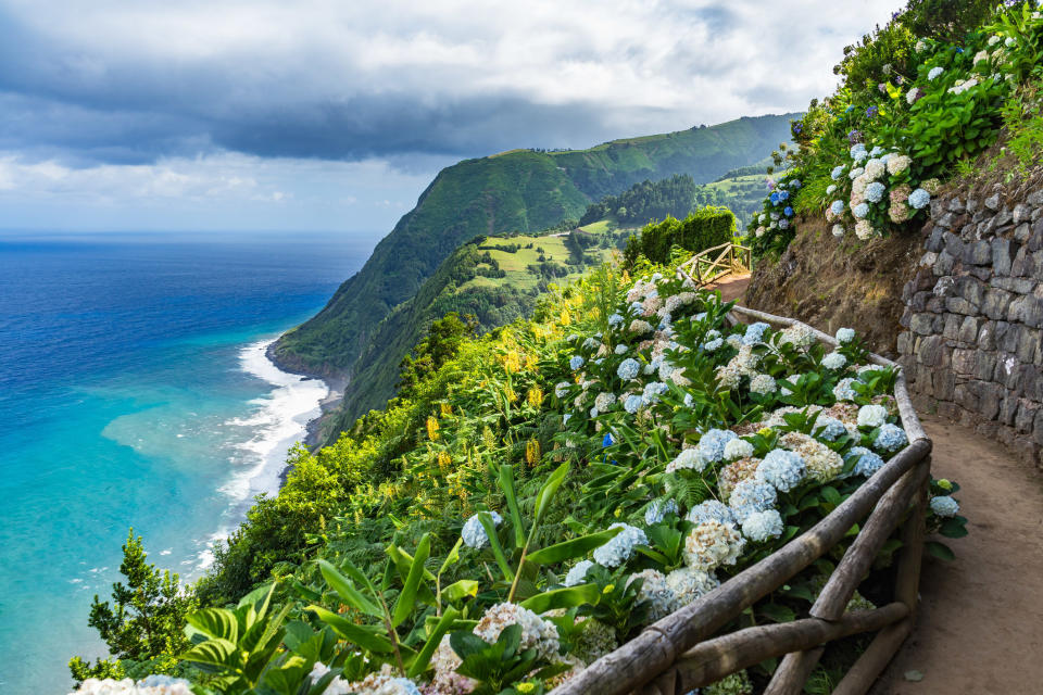 A jagged coastline in the Azores.