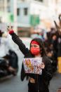 <p>La ragazza simbolo delle proteste in Myanmar</p> 