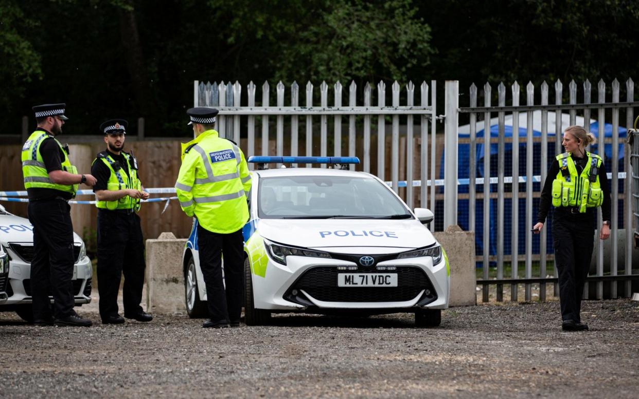 Police at the scene of the fatal attack in April last year