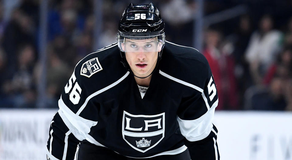 LOS ANGELES, CA - SEPTEMBER 28: Kurtis MacDermid #56 of the Los Angeles Kings during a preseason game at Staples Center on September 28, 2016 in Los Angeles, California. (Photo by Harry How/Getty Images) 