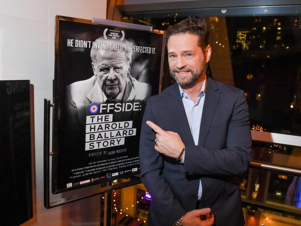 Director Jason Priestley attends Offside: The Harold Ballard Story screening held at the Scotiabank Theatre in Toronto on Jan. 18. (George Pimentel/HO-The Canadian Press - image credit)