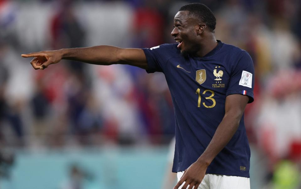 France's Youssouf Fofana celebrates after the Qatar 2022 FIFA World Cup R16 match - Francois Nel/Getty Images