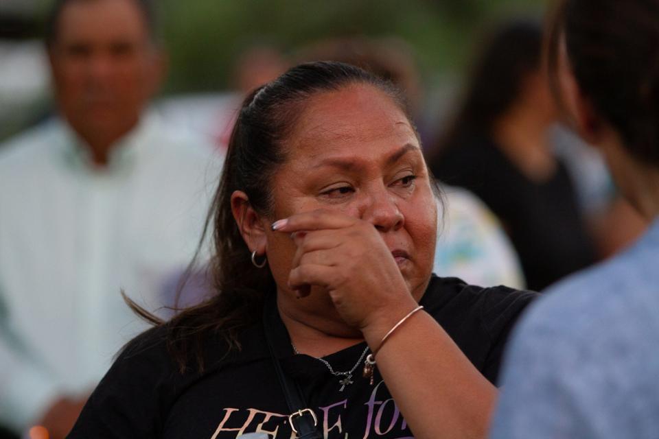 Family members and Friends gather at Memorial park on June 23, 203 to remeber Daniel Piedras Garcia who was fatally shot on US 54 while driving for Uber on June 16, 2023