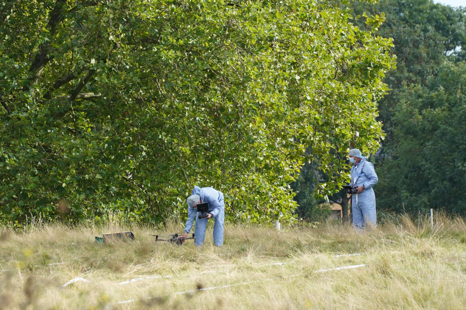 File photo dated 23/09/21 of forensic officers in Cator Park, Kidbrooke, south London, near to the scene where the body of Sabina Nessa was found. 
