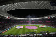 FILE - A general view ahead of the World Cup, group B soccer match between the United States and Wales, at the Ahmad Bin Ali Stadium in in Doha, Qatar, Monday, Nov. 21, 2022. (AP Photo/Themba Hadebe, File)